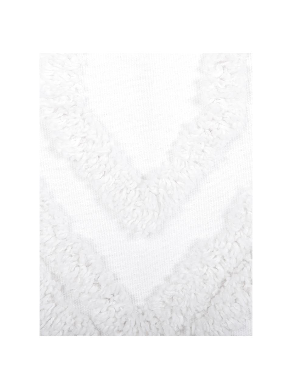 Kussenhoes Faye in wit met getuft patroon, Weeftechniek: panama, Wit, B 40 x L 60 cm