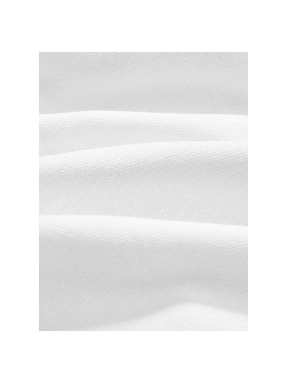 Copricuscino in cotone percalle con decoro a ciuffi Faith, Bianco, Larg. 40 x Lung. 60 cm