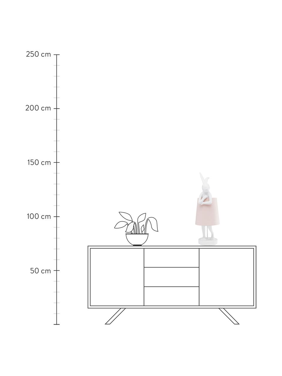 Lámpara de mesa grande de diseño Rabbit, Pantalla: lino, Cable: plástico, Blanco, rosa, Ø 23 x Al 68 cm