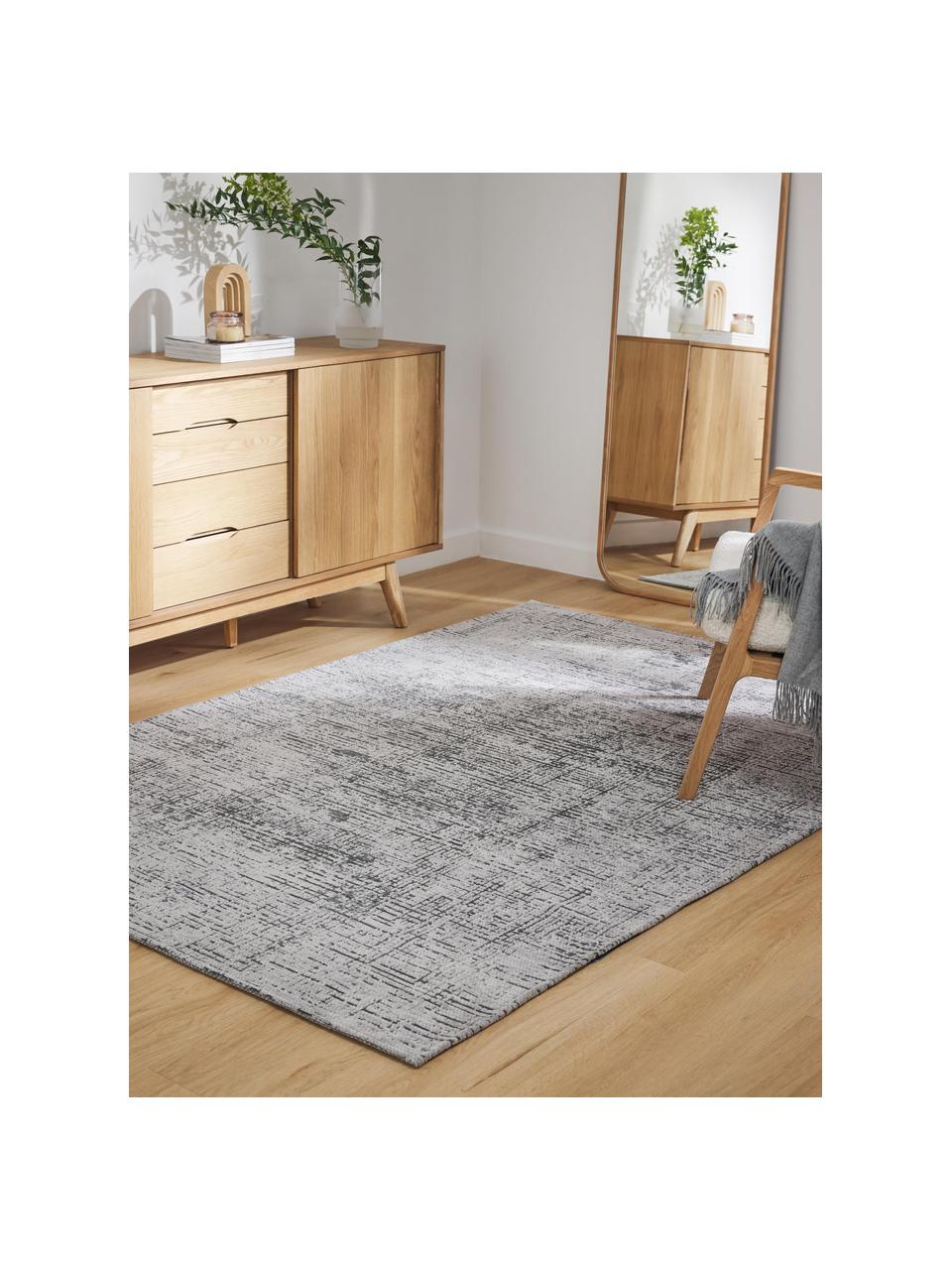 Tapis Yava, 70% polyester, 30% coton, certifié GRS, Gris, noir, larg. 120 x long. 180 cm (taille S)