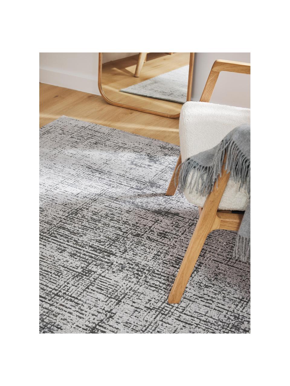 Tapis Yava, 70% polyester, 30% coton, certifié GRS, Gris, noir, larg. 120 x long. 180 cm (taille S)