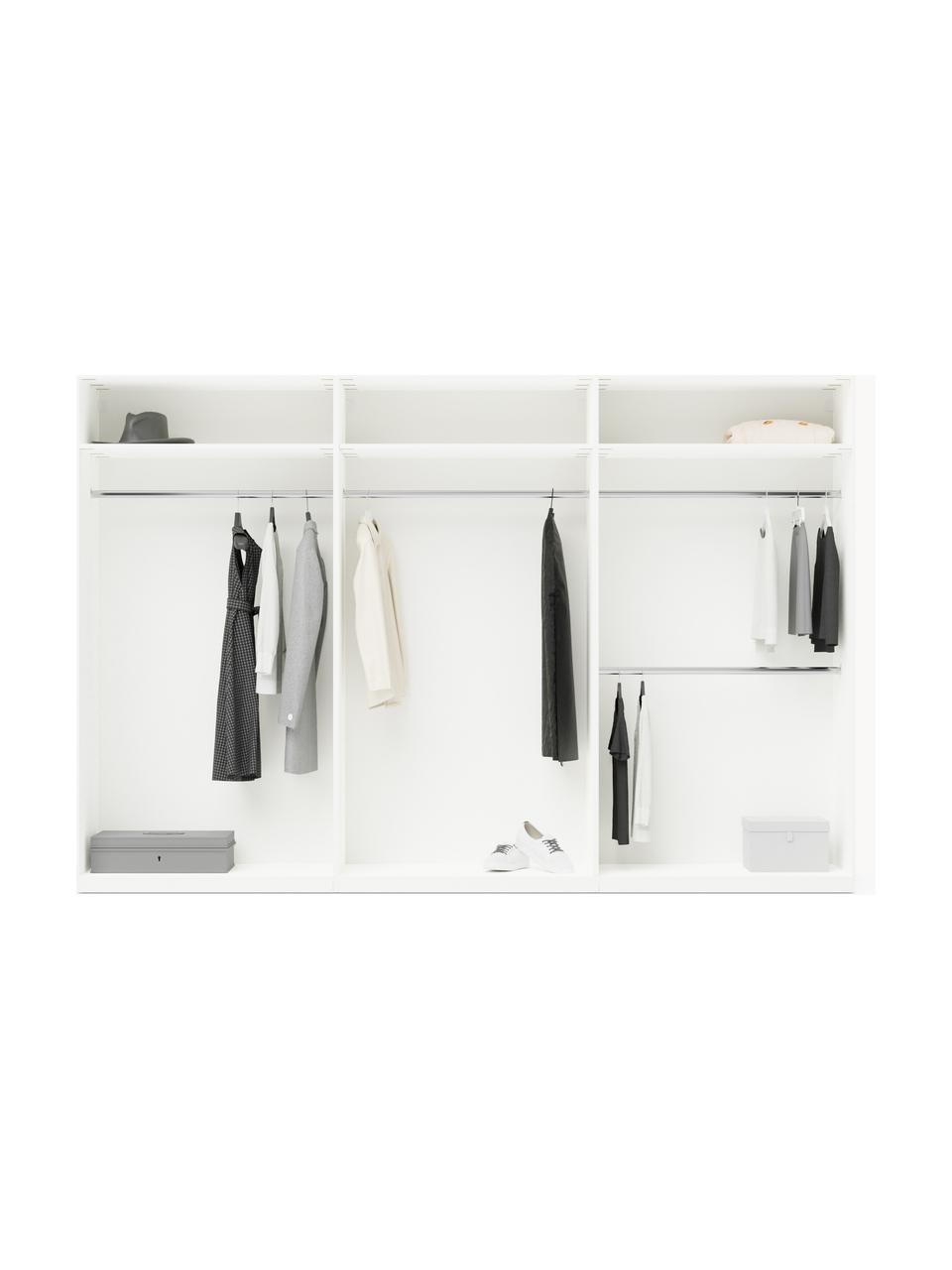 Modularer Drehtürenschrank Charlotte, 300 cm Breite, mehrere Varianten, Korpus: Spanplatte, melaminbeschi, Griffe: Messing Dieses Produkt wi, Weiss, Basic Interior, B 300 x H 200 cm