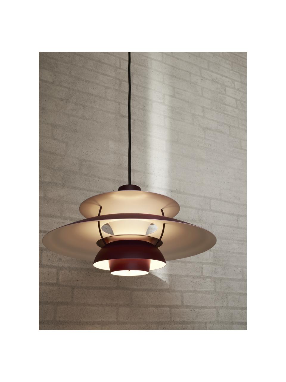 Lampa wisząca PH 5, Bordowy, biały, Ø 50 x W 27 cm