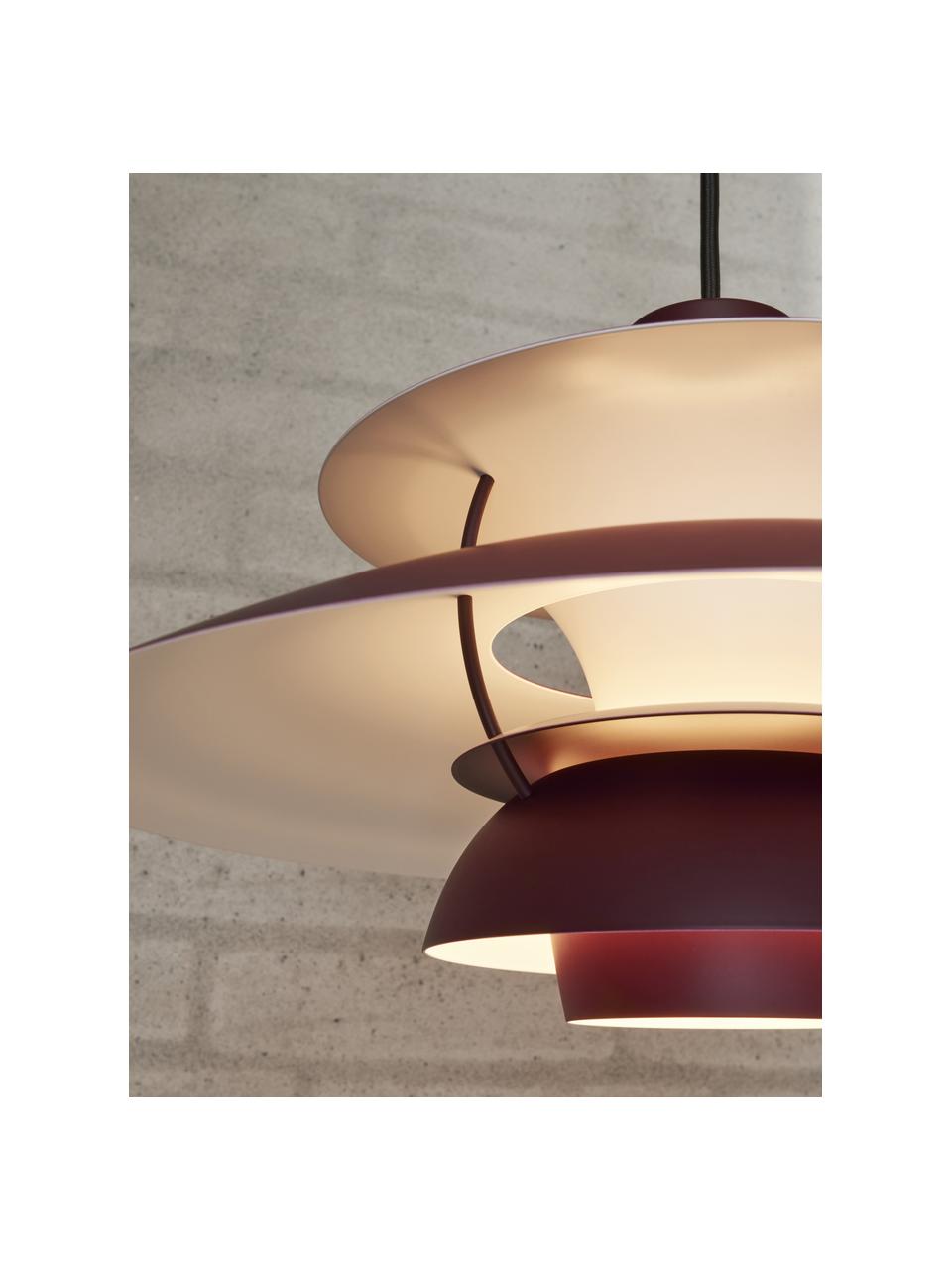 Lampa wisząca PH 5, Bordowy, biały, Ø 50 x W 27 cm