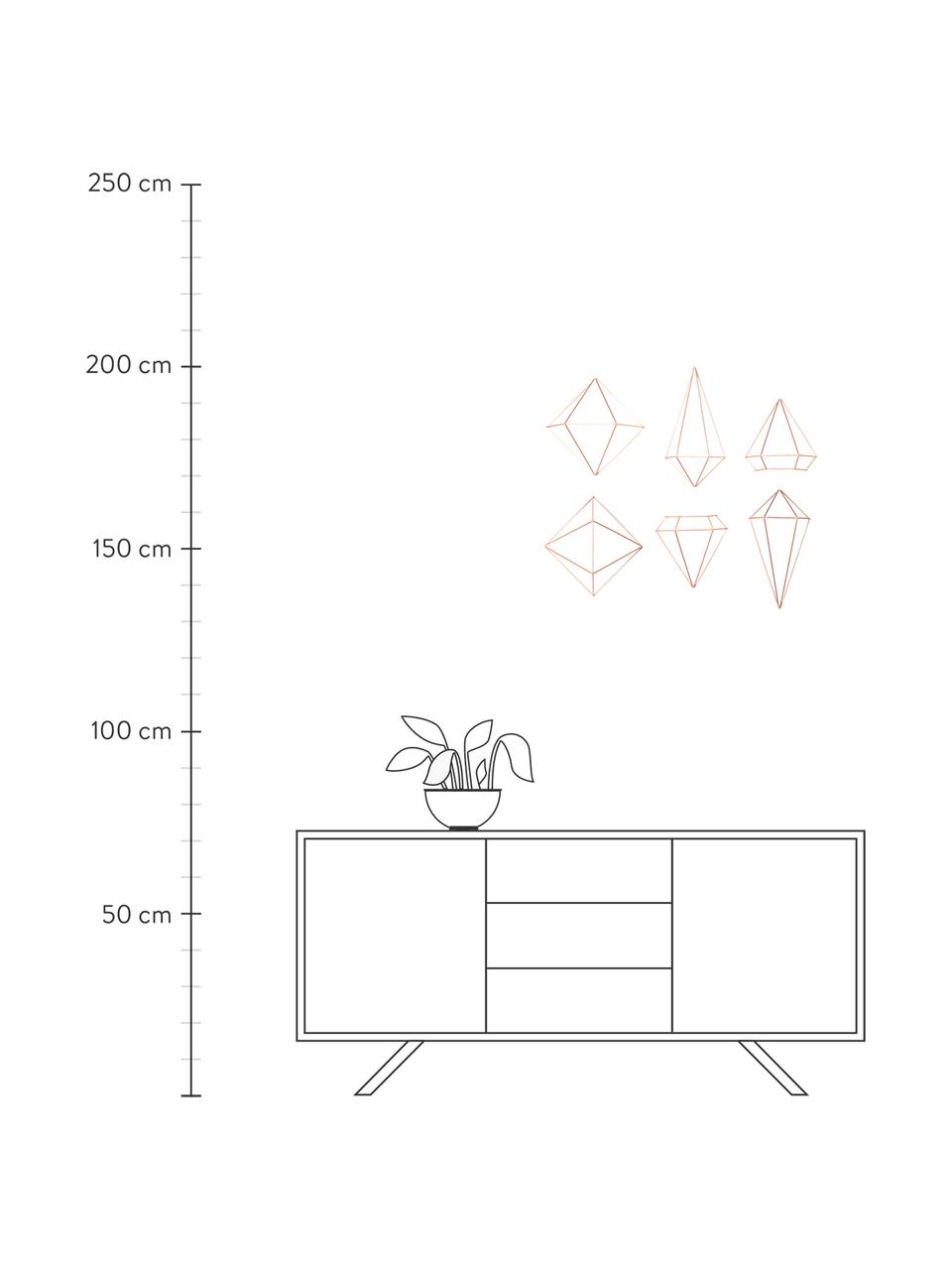 Déco murale métal laqué Prisma, 6 élém., Métal, laqué, Cuivré, Lot de différentes tailles