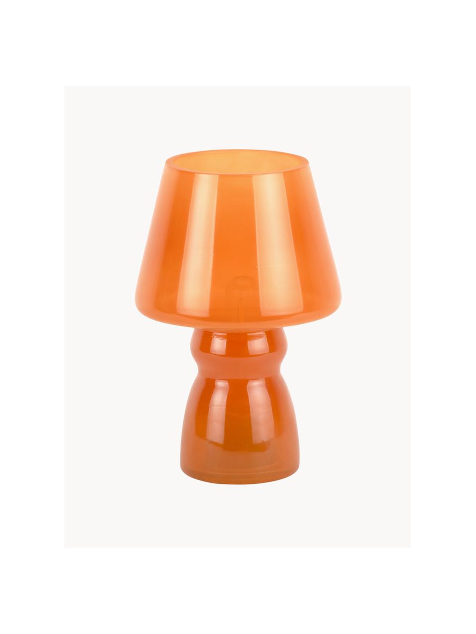 Malá mobilná stolová lampa Classic, Sklo, Oranžová, priehľadná, Ø 17 x V 26 cm