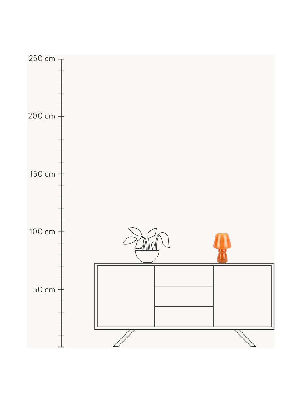 Lámpara de mesa pequeña Classic, portátil, Vidrio, Naranja, transparente, Ø 17 x Al 26 cm