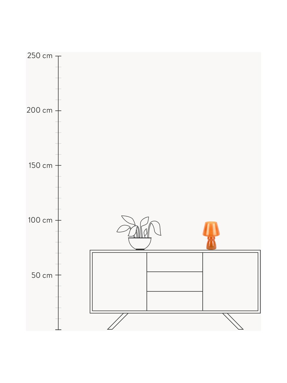 Malá přenosná stolní lampa Classic, Sklo, Oranžová, transparentní, Ø 17 cm, V 26 cm