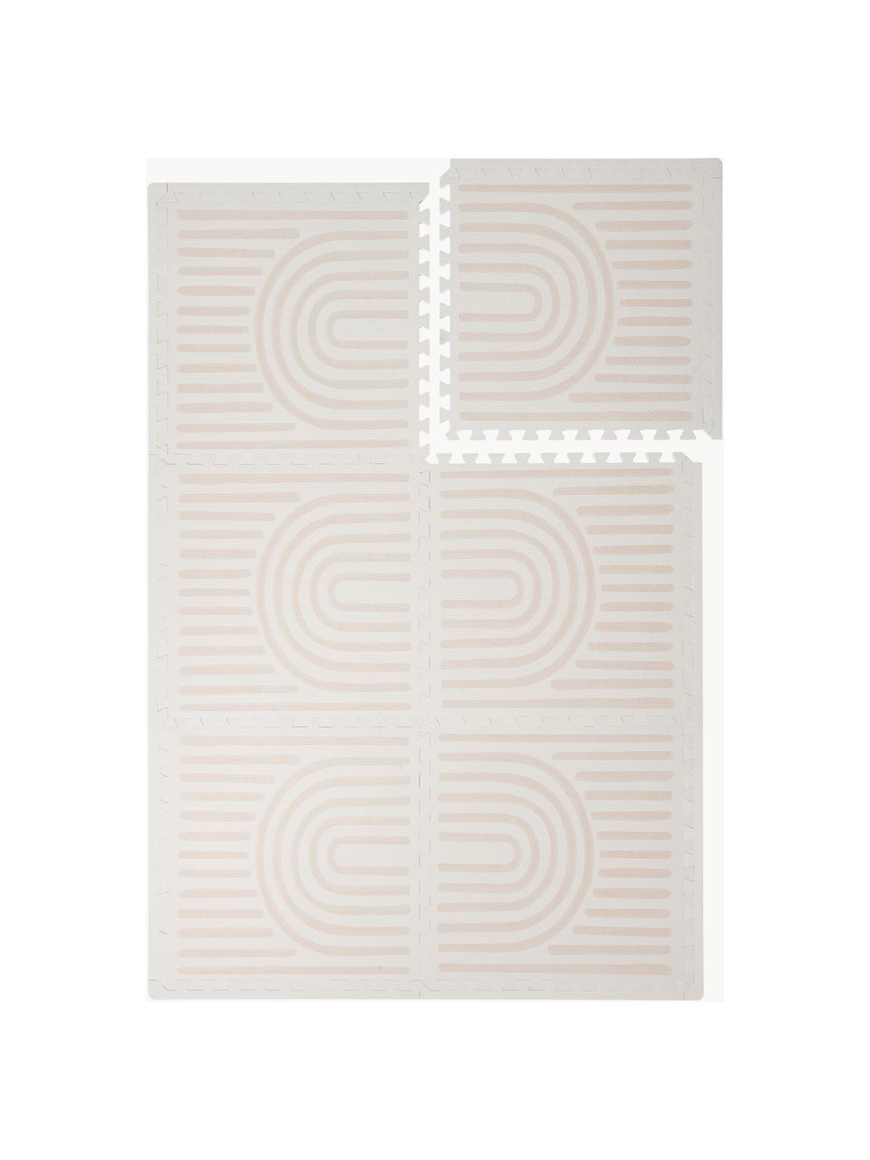 Erweiterbare Spielmatte Linear, EVA-Schaum, Off White, Hellbeige, B 60 x L 60 cm