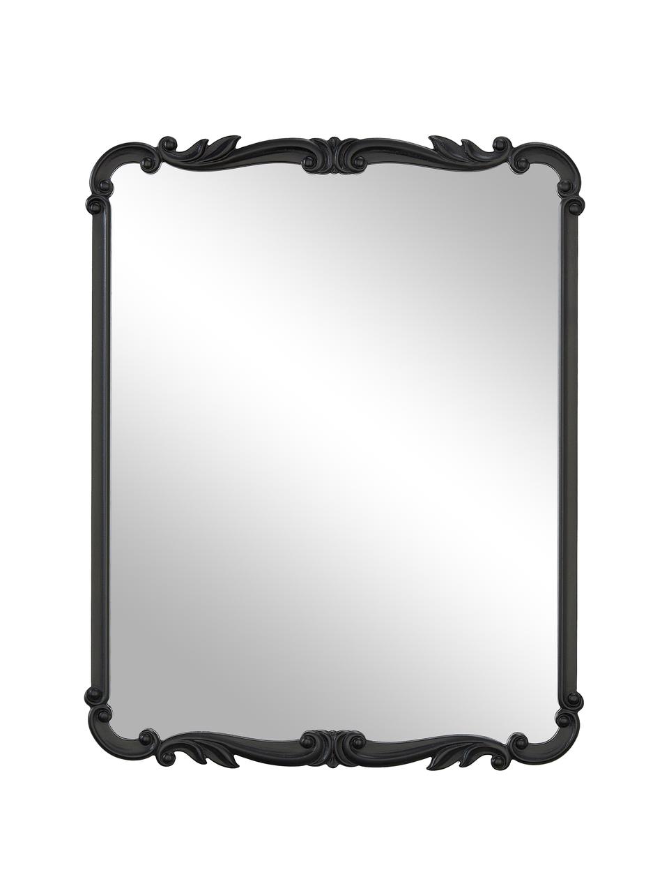 Espejo de pared barroco Francesca, Reverso: tablero de fibra de densi, Espejo: cristal, Negro, An 53 x Al 66 cm