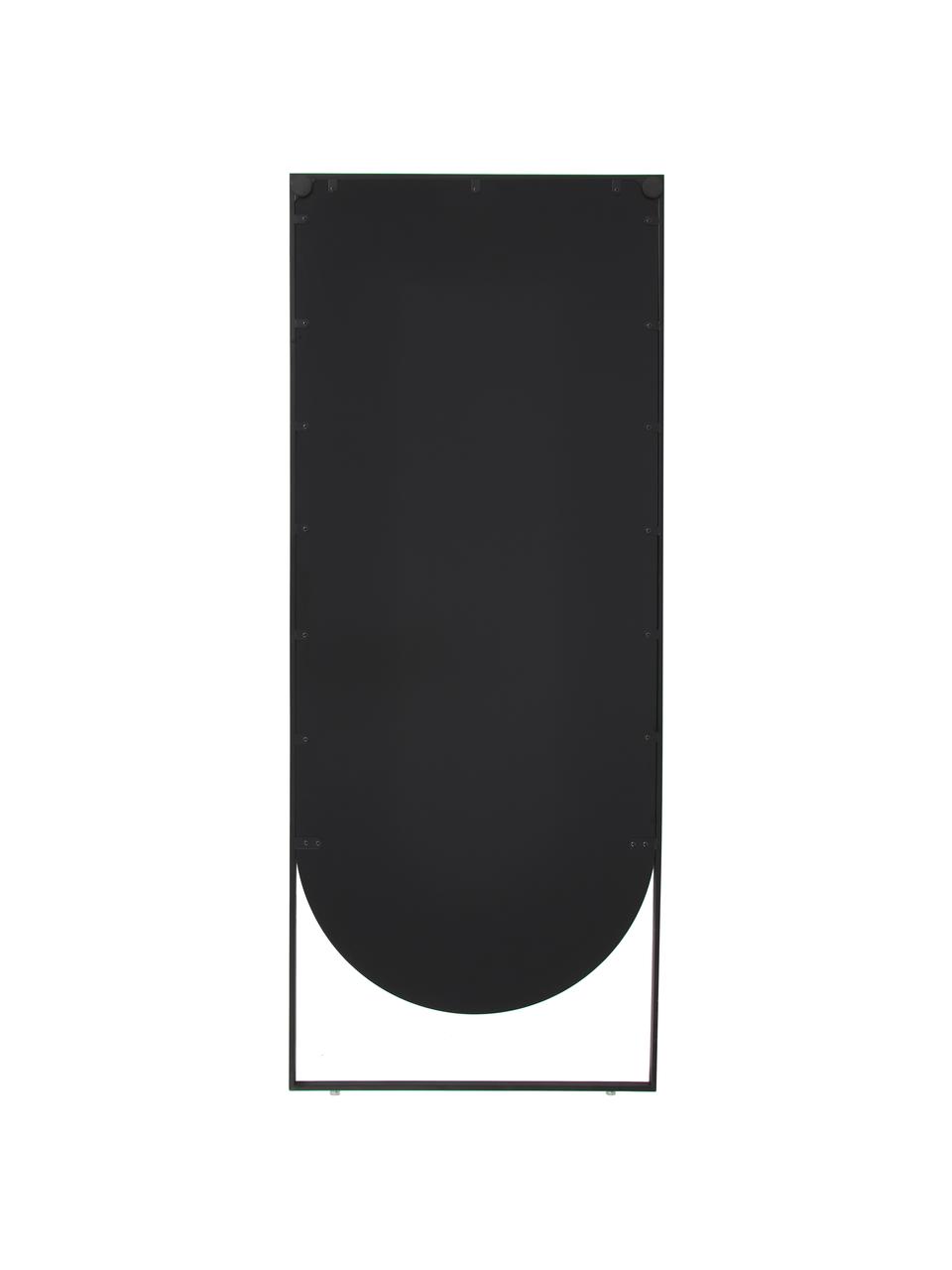 Eckiger Anlehnspiegel Masha, Rahmen: Metall, pulverbeschichtet, Rückseite: Mitteldichte Holzfaserpla, Spiegelfläche: Spiegelglas, Schwarz, B 65 x H 160 cm