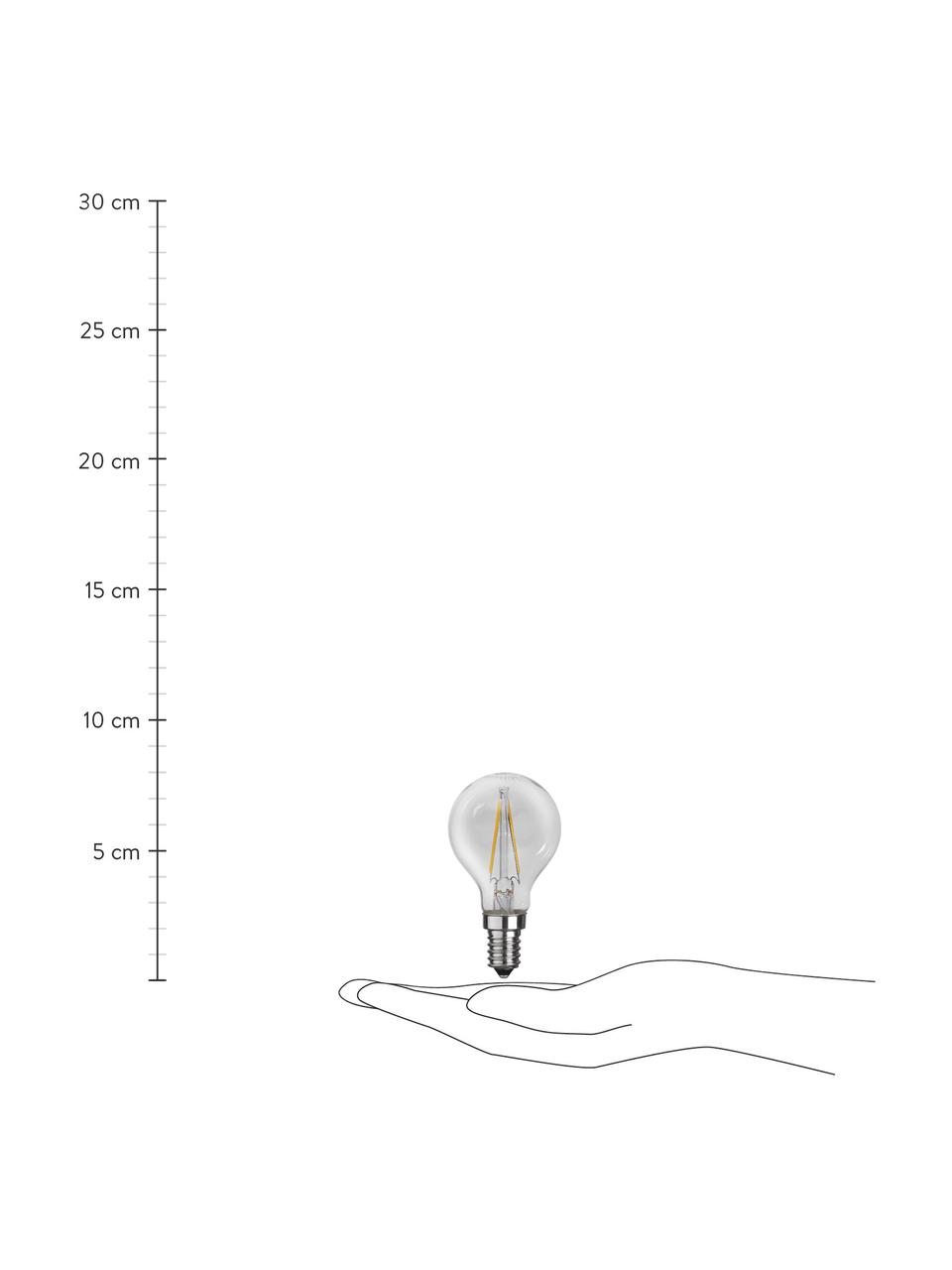 E14 peertje, 2 watt, warmwit, 1 stuk, Peertje: glas, Fitting: aluminium, Transparant, Ø 5 x H 8 cm