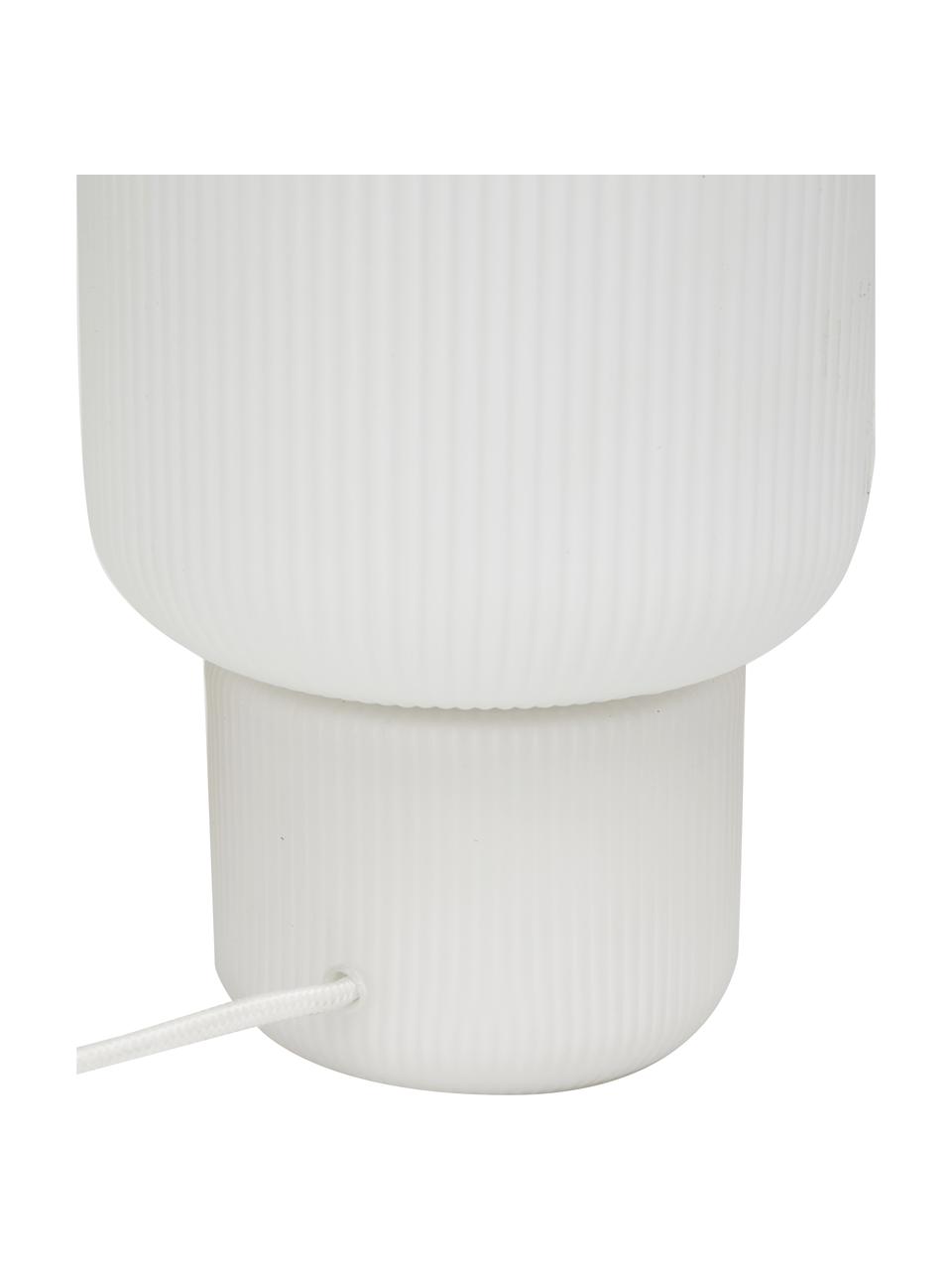 Lampada da tavolo piccola in vetro Marlon, Base della lampada: vetro, Paralume: vetro, Bianco, Ø 15 x Alt. 23 cm
