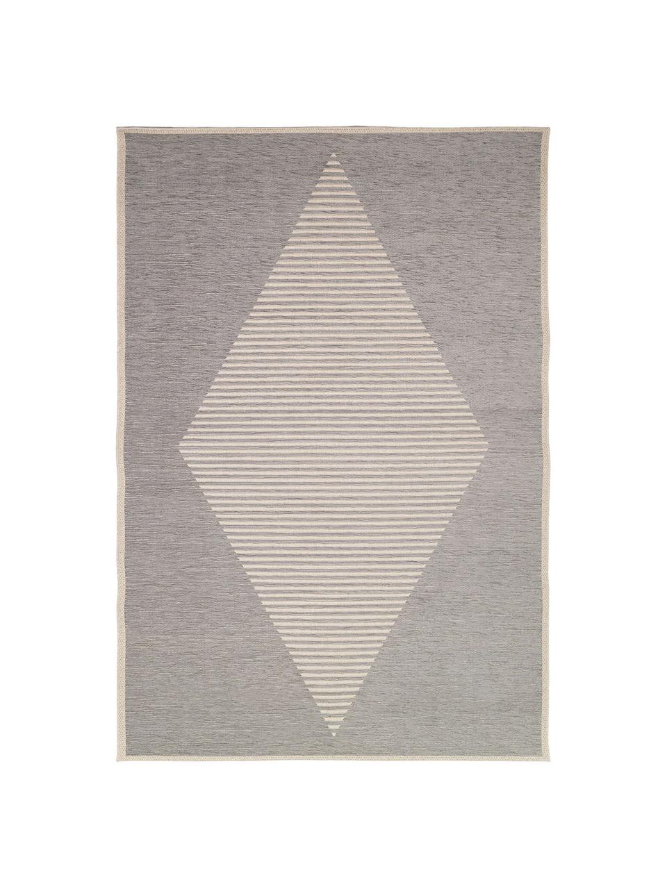 Tapis extérieur aspect velours Diatonic, 100 % polypropylène, Gris, beige, larg. 150 x long. 230 cm (taille M)