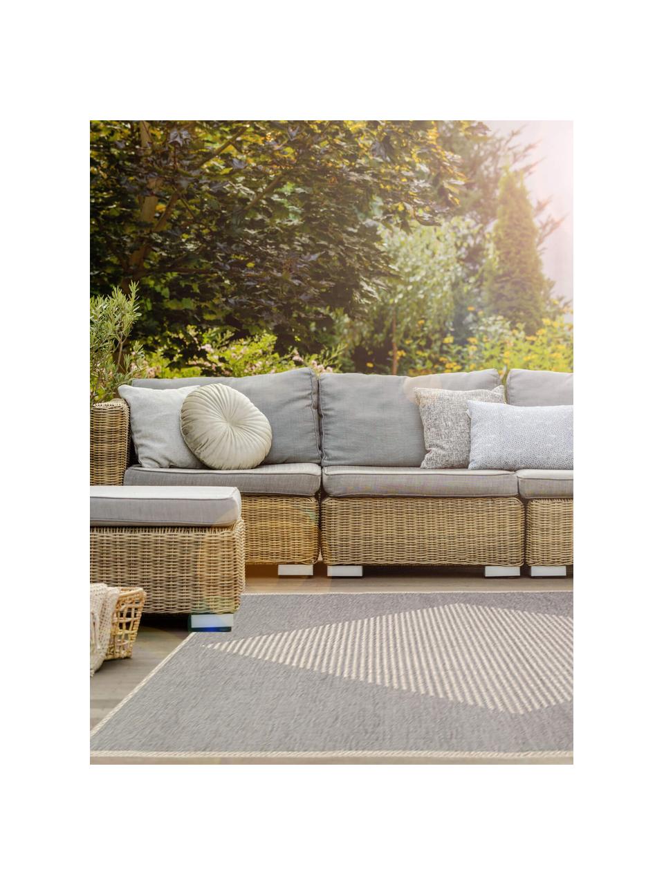 In- & outdoor vloerkleed Diatonic met fluweeleffect, 100% polypropyleen, Grijs, beige, B 150 x L 230 cm (maat M)