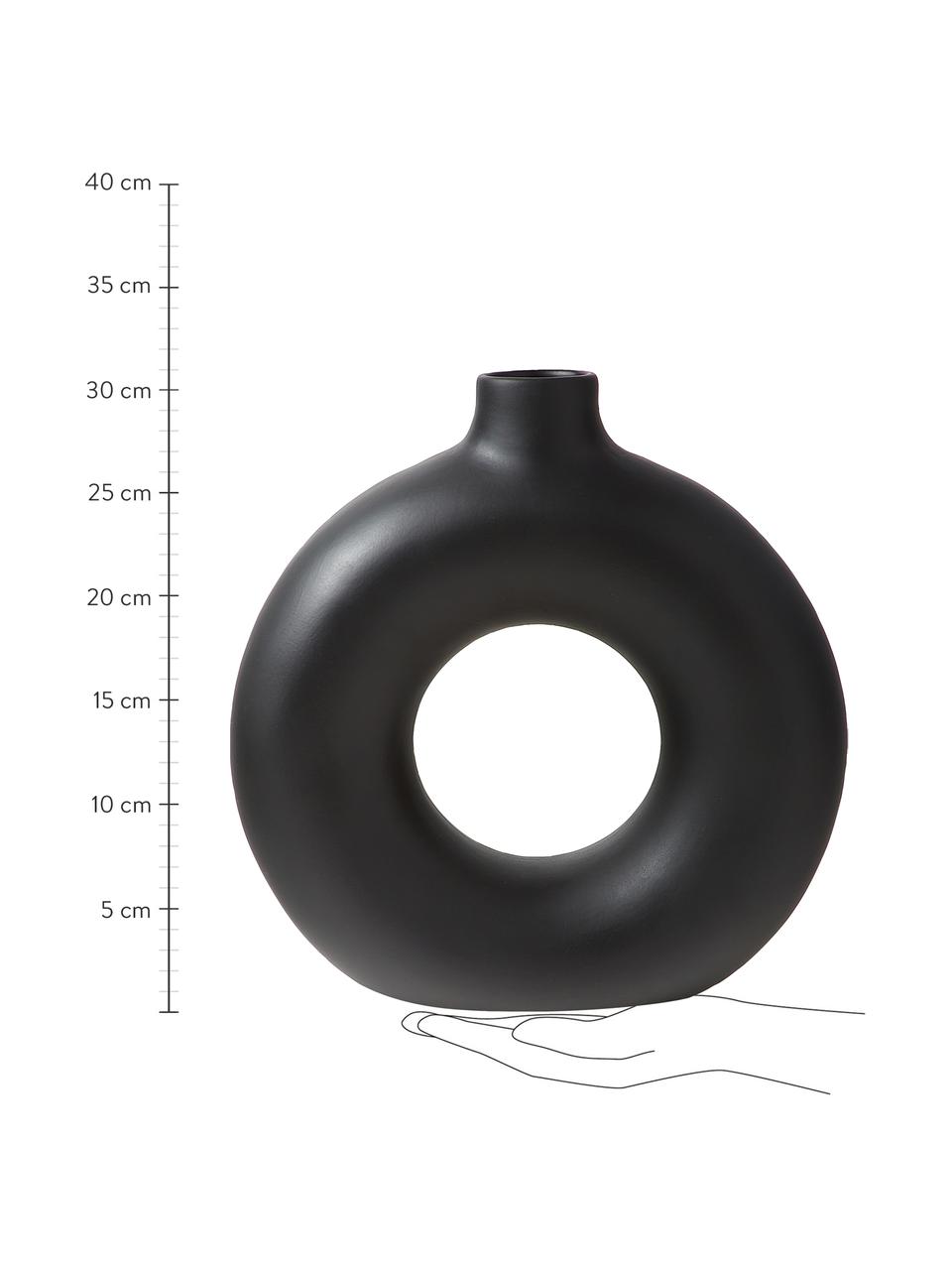 Jarrón de gres de diseño Livo, Gres, Negro, Ø 5 x Al 31 cm