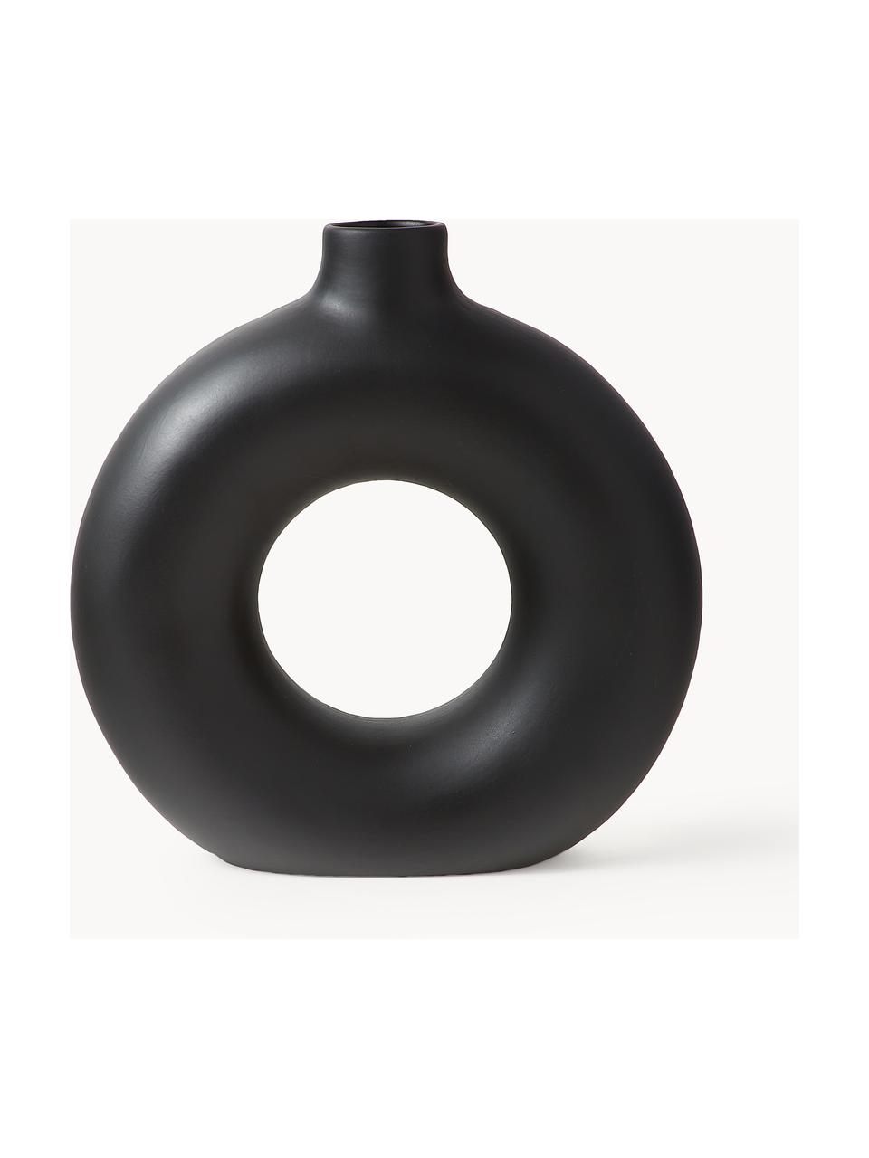 Jarrón de diseño Livo, Cerámica de gres, Negro, Ø 5 x Al 31 cm