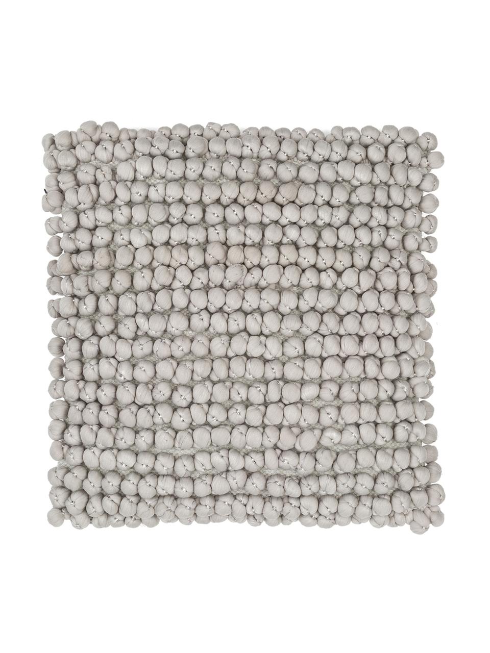 Polštář s malými textilními kuličkami Bergen, s výplní, Světle šedá, Š 45 cm, D 45 cm