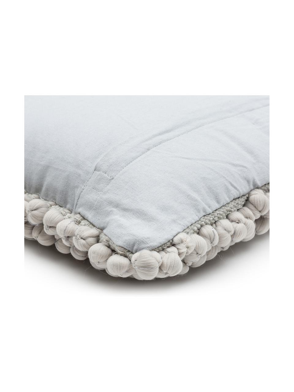 Coussin avec boulettes en tissu Bergen, Gris clair, larg. 45 x long. 45 cm