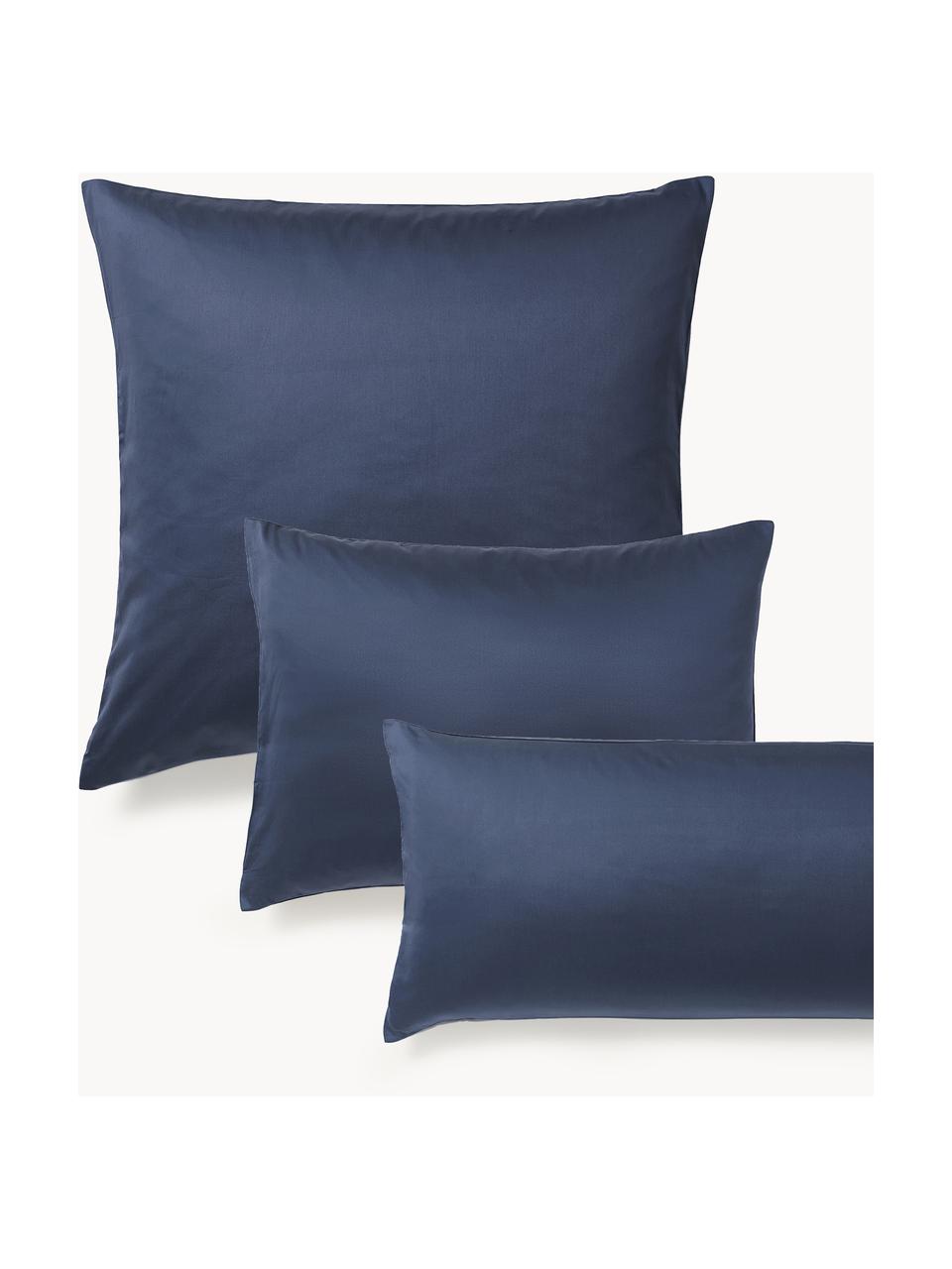 Baumwollsatin-Kopfkissenbezug Comfort, Webart: Satin Fadendichte 300 TC,, Dunkelblau, B 40 x L 80 cm