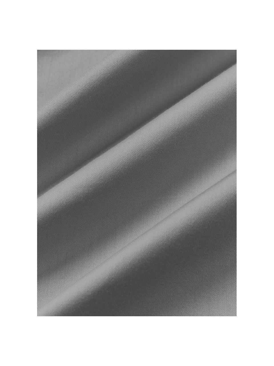 Lenzuolo in raso di cotone Comfort, Grigio scuro, Larg. 240 x Lung. 280 cm