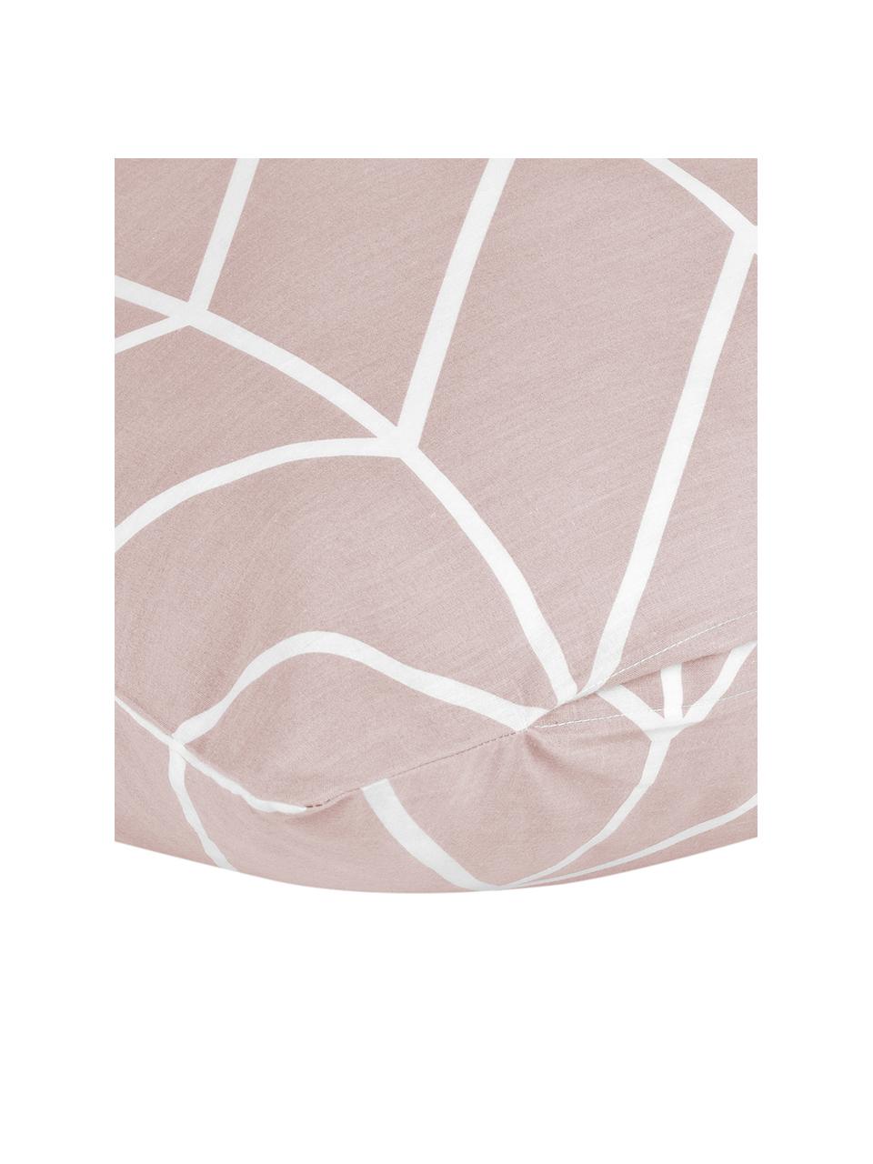 Bavlněné povlaky na polštáře s grafickým vzorem Mirja, 2 ks, Starorůžová, Š 40 cm, D 80 cm