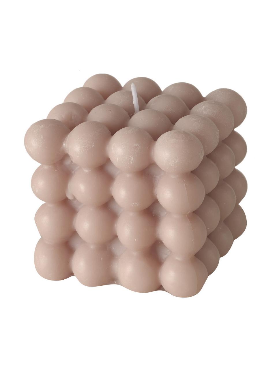Komplet sześciennych świec Bubble, 3 elem., Wosk, Lila, blady różowy, biały, Ø 8 x W 8 cm
