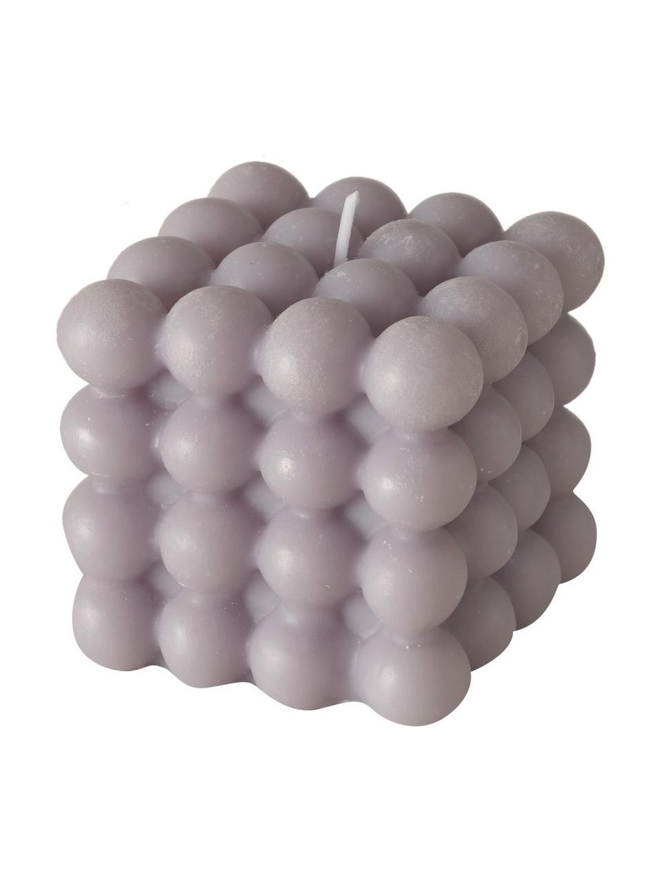 Komplet sześciennych świec Bubble, 3 elem., Wosk, Lila, blady różowy, biały, Ø 8 x W 8 cm
