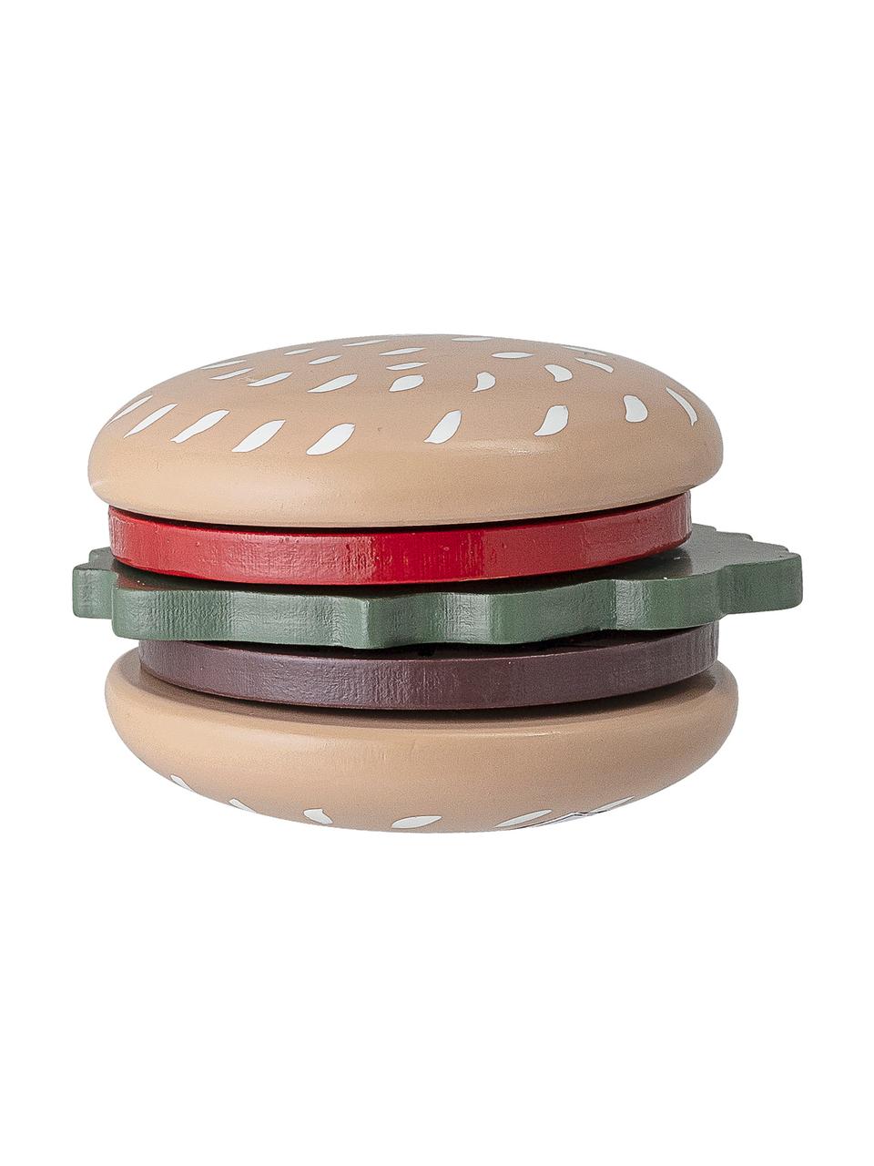 Set de juguetes Hamburger, Madera de loto, tablero de fibras de densidad media (MDF), nylon, Multicolor, Ø 7 cm x Al 5 cm