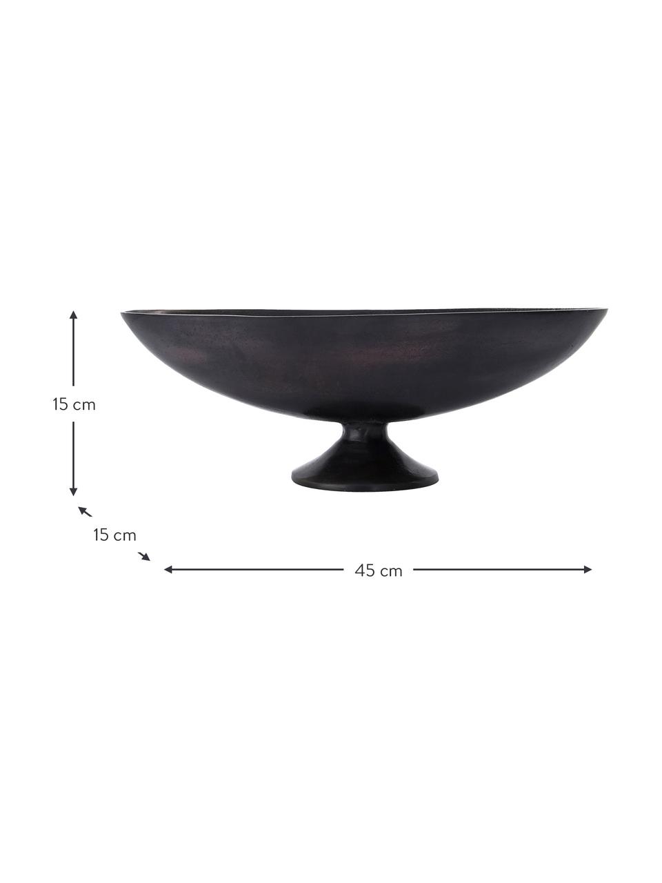 Oválná dekorativní mísa z kovu Foy, Potažený hliník, Tmavě hnědá, Š 45 cm, V 15 cm