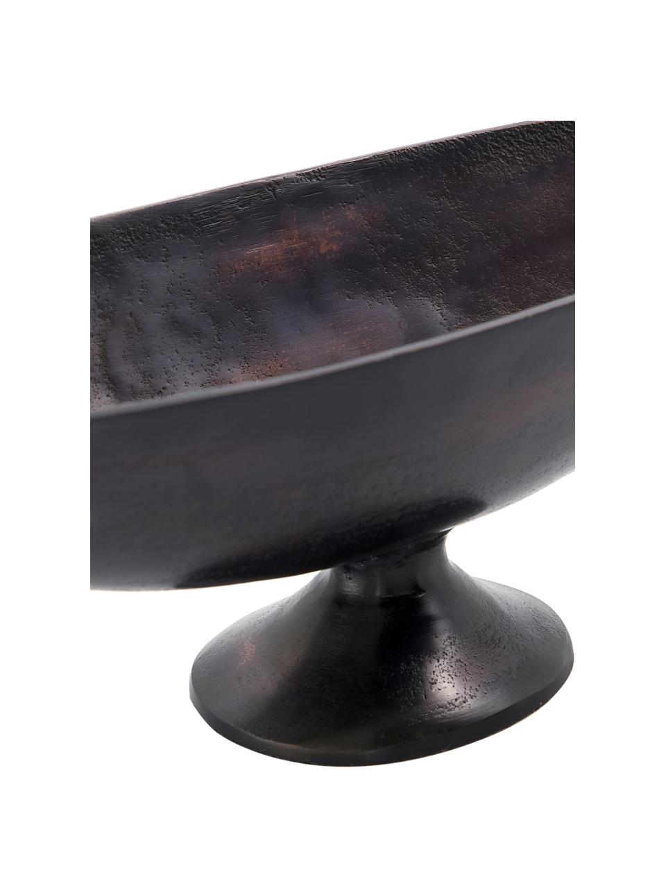 Oválna dekoratívna miska z kovu Foy, Potiahnutý hliník, Tmavohnedá, Š 45 x V 15 cm