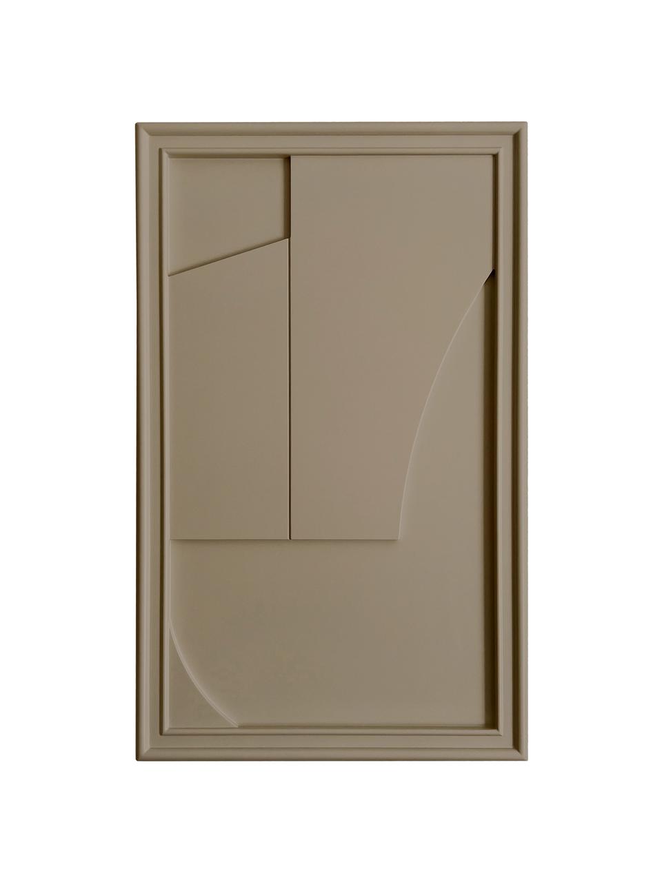 Decoración de pared artesanal Verge, Estructura: madera con acabado satina, Tablero: fibra de densidad media (, Greige, An 30 x Al 50 cm