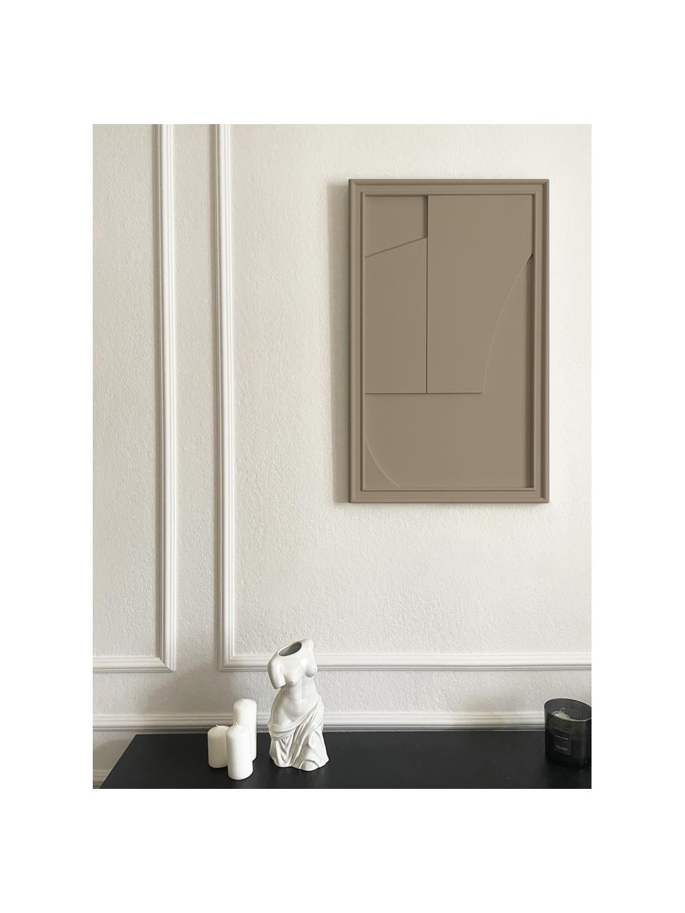 Sculpture murale artisanale Verge, Beige, larg. 30 x haut. 50 cm