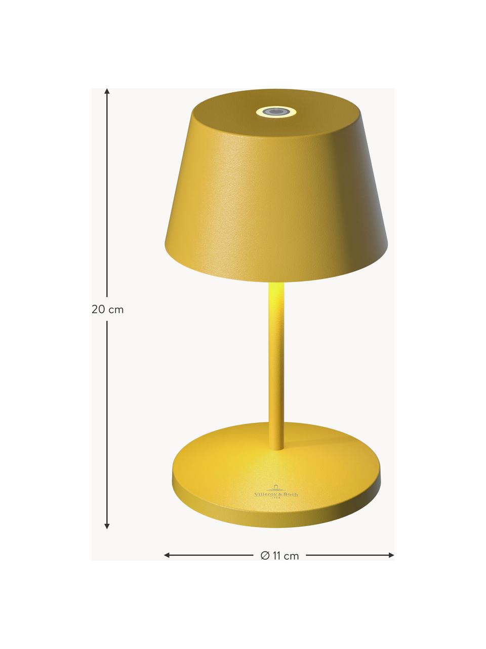 Lampada da esterno portatile a LED con luce regolabile Seoul, Lampada: alluminio rivestito, Giallo senape opaco, Ø 11 x Alt. 20 cm