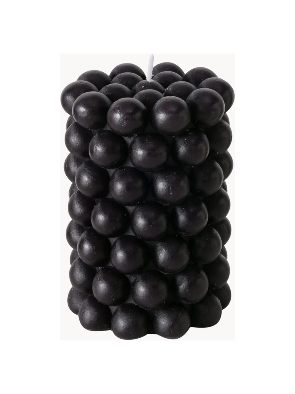 Velas pilar de cera Pearls, 3 uds., 10 cm, Cera, Off White, negro, beige, Ø 7 x Al 10 cm