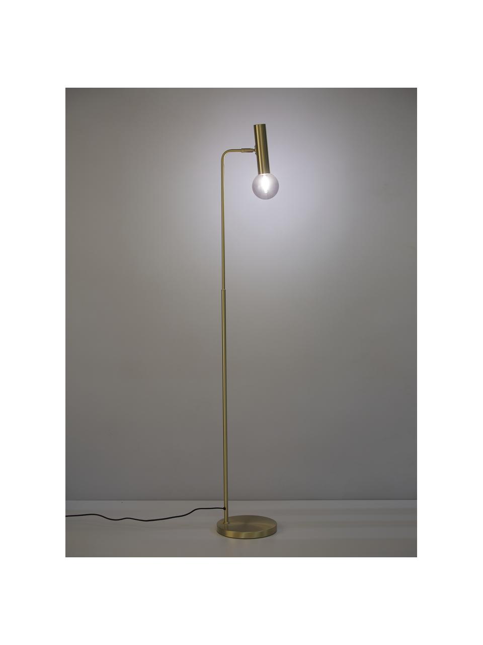Leeslamp Wilson met glazen lampenkap, Lampenkap: glas, metaal, Lampvoet: vermessingd metaal, Messingkleurig, 28 x 151 cm