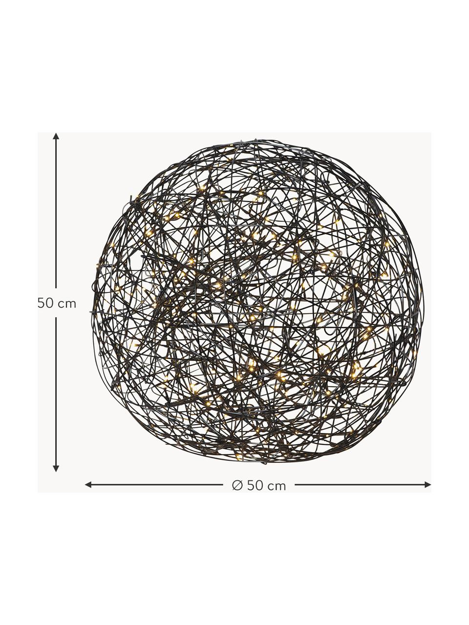 Lampe boule LED extérieur avec prise Trassel, Noir, Ø 50 x haut. 50 cm