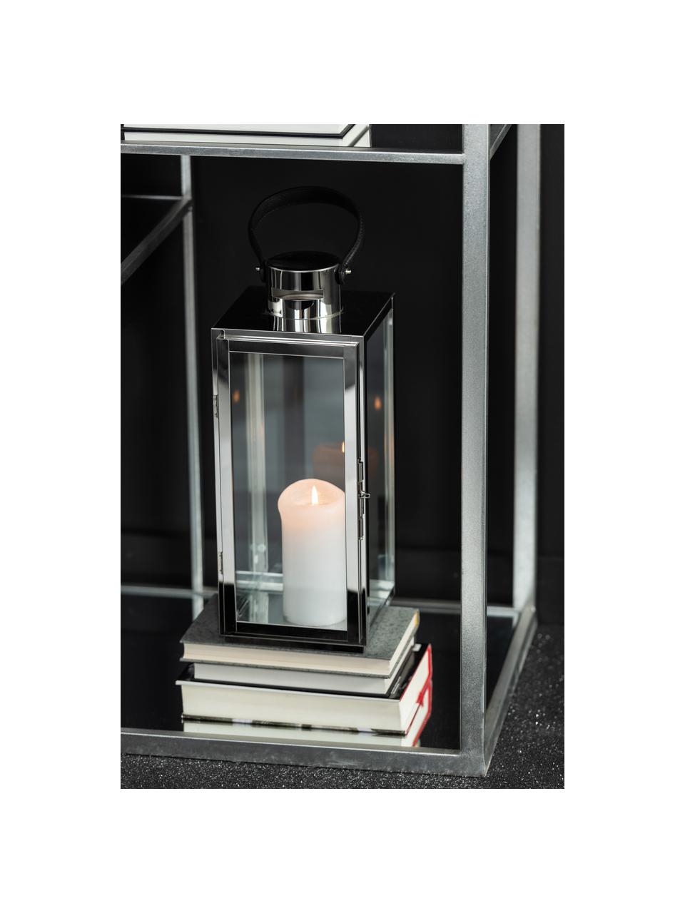 Lanterna Trevas, Struttura: metallo rivestito, Argentato trasparente, Larg. 21 x Alt. 53 cm