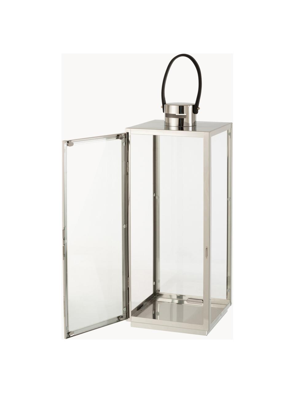 Lanterne Trevas, Couleur argentée, transparent, larg. 21 x haut. 53 cm