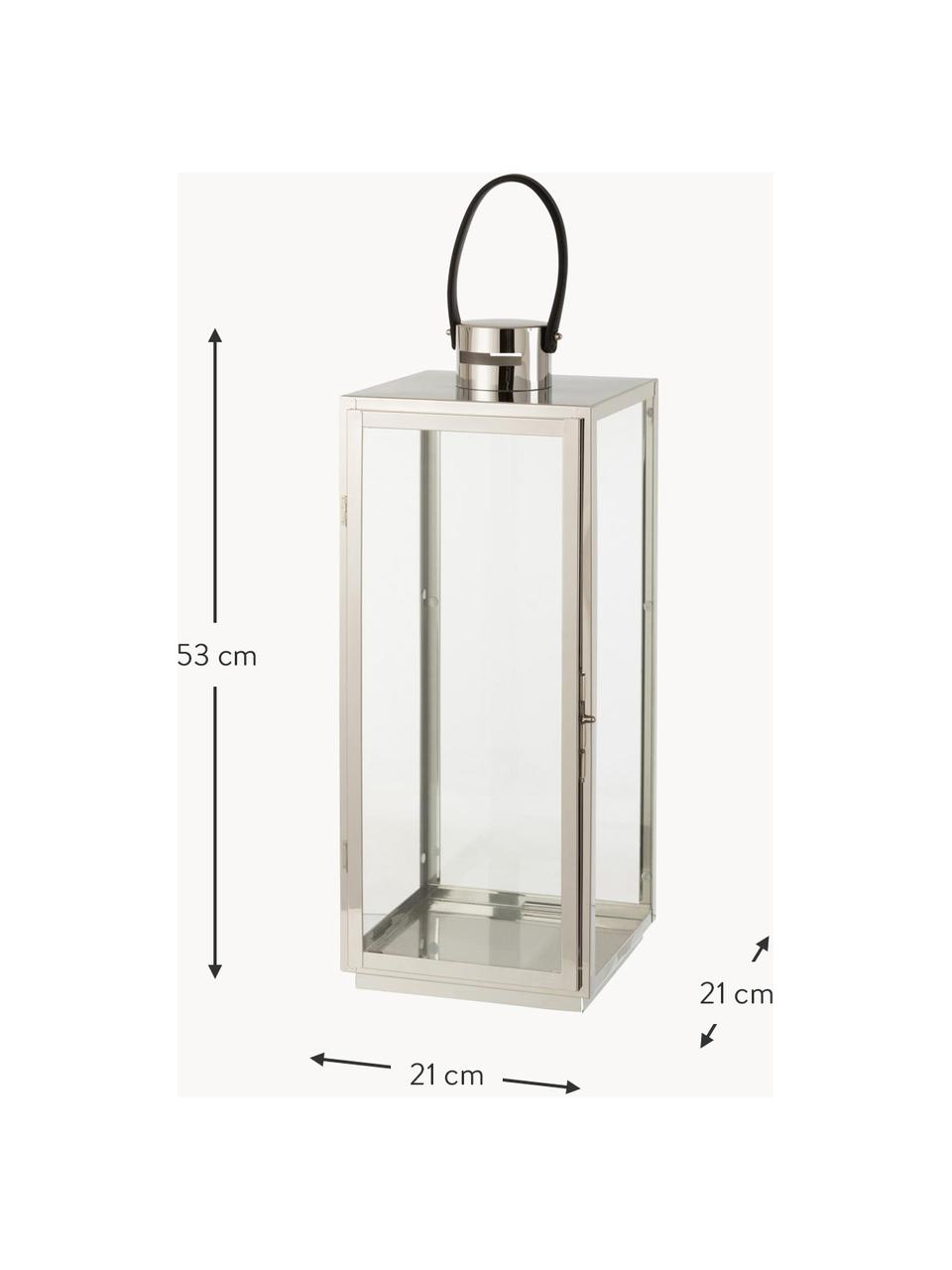 Farolillo Trevas, Estructura: metal recubierto, Plateado, transparente, An 21 x Al 53 cm