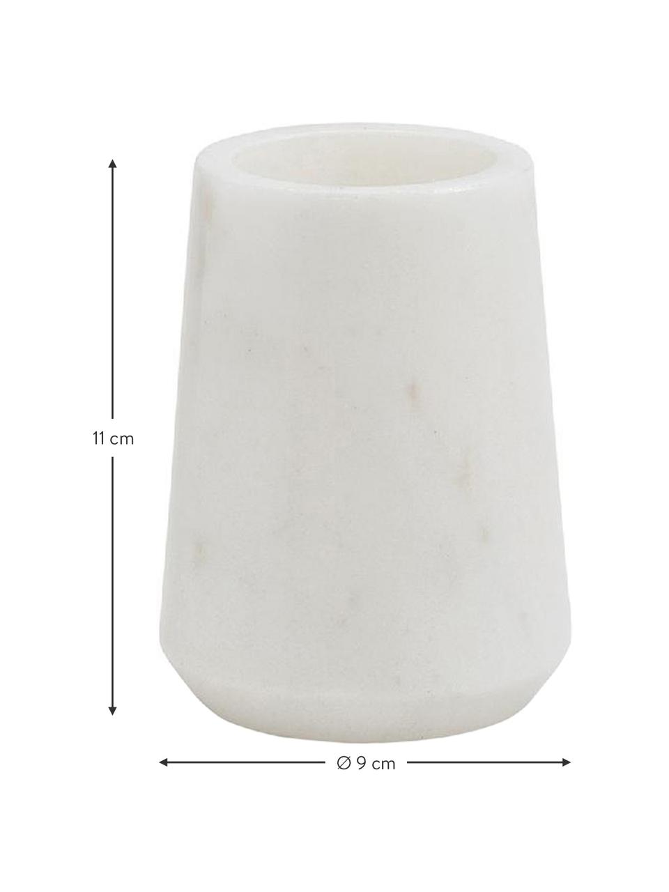 Kubek na szczoteczki z marmuru Lux, Marmur, Biały, marmurowy, Ø 9 x W 11 cm