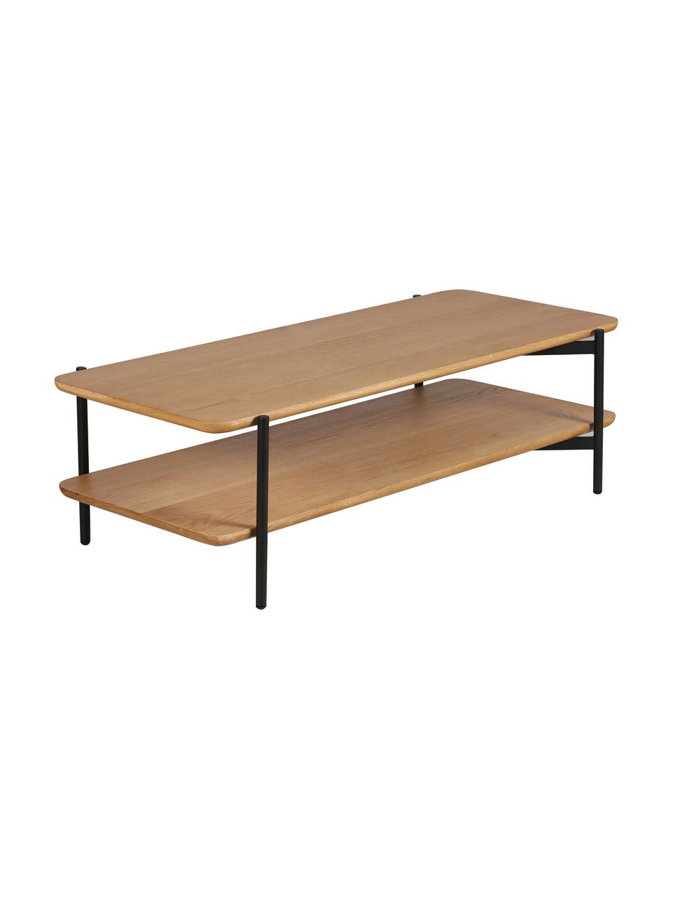 Dřevěný konferenční stolek s dubovou dýhou Easy, Černá, hnědá, Š 120 cm, V 37 cm