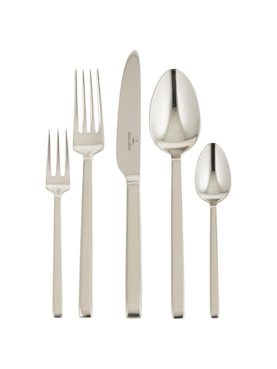 Set 30 posate argentate dal design raffinato per 6 persone La Classica, Acciaio inossidabile 18/10, Argentato molto lucido, Set in varie misure