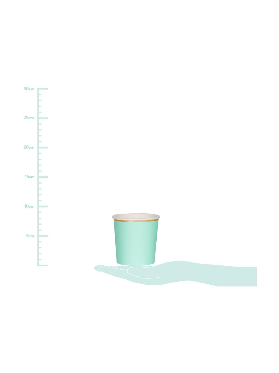 Tazza senza manico di carta Simply Eco, 8 pz., Carta, sventato, Verde menta, Ø 8 x Alt. 8 cm