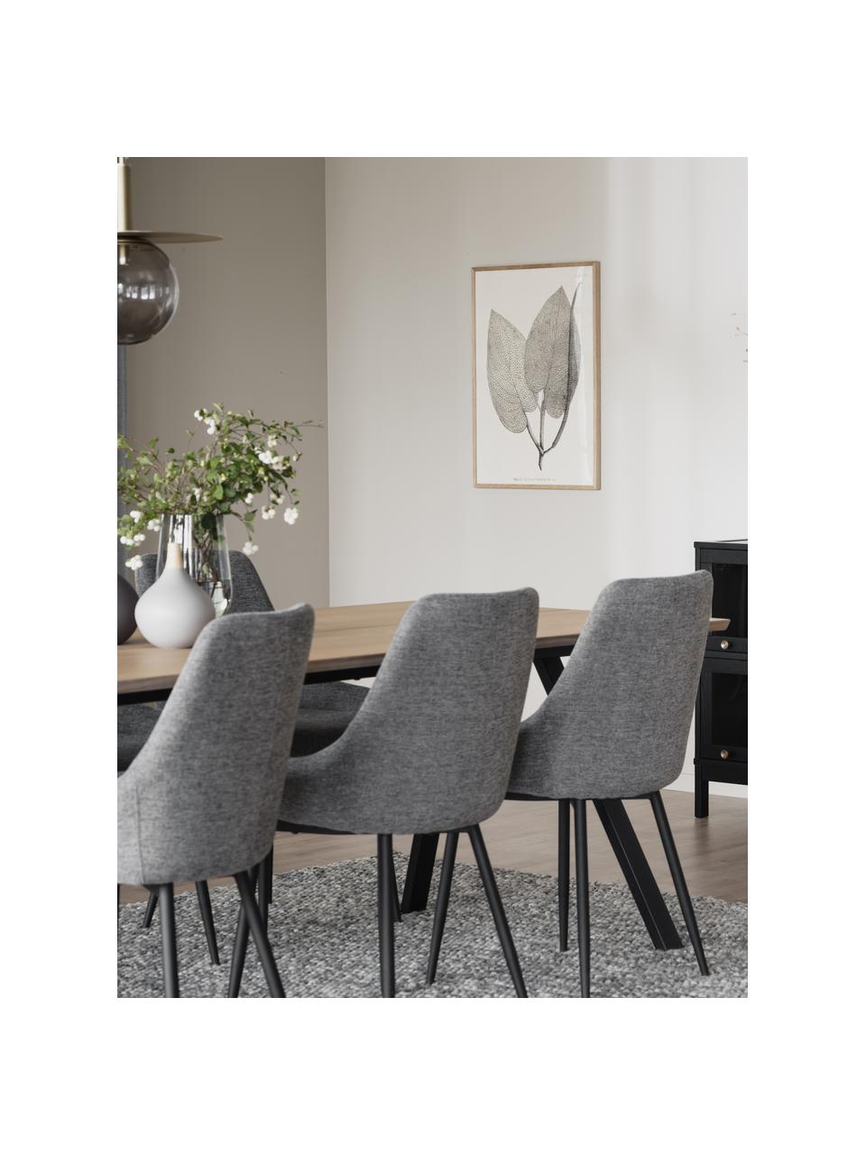 Polsterstühle Sierra, 2 Stück, Bezug: 100% Polyester, Beine: Metall, pulverbeschichtet, Webstoff Grau, B 49 x T 55 cm