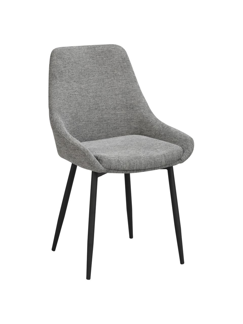 Sedia imbottita Sierra 2 pz, Rivestimento: 100% poliestere, Gambe: metallo verniciato a polv, Tessuto grigio, Larg. 49 x Prof. 55 cm