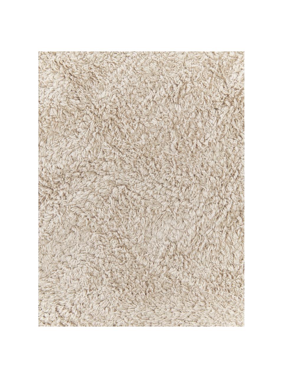 Kulatý ručně všívaný bavlněný koberec s třásněmi Daya, Světle béžová, Ø 120 cm (velikost S)