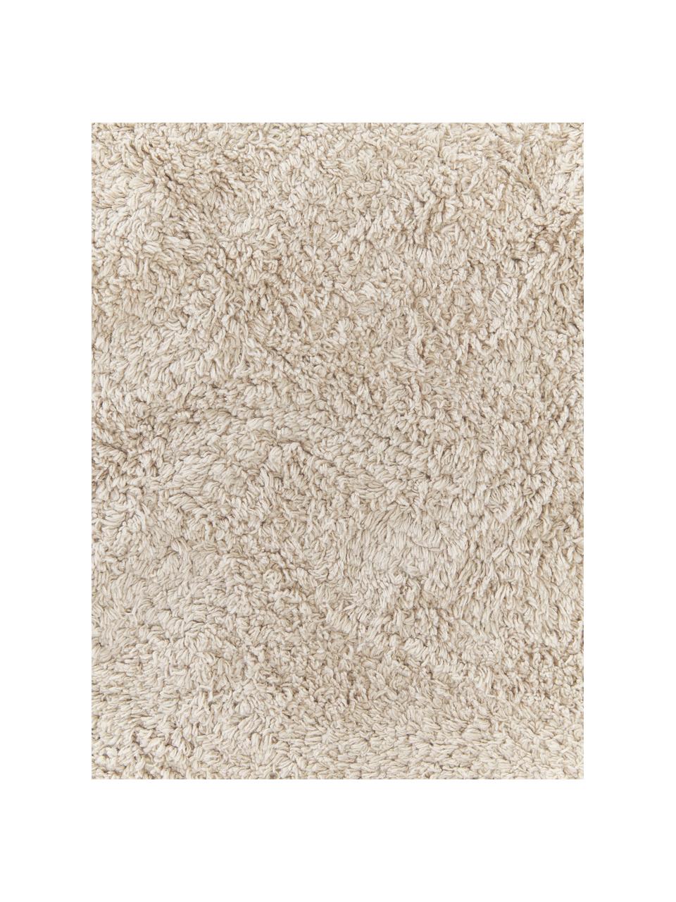 Tapis rond en coton tufté main Daya, Beige clair, Ø 110 cm (taille S)