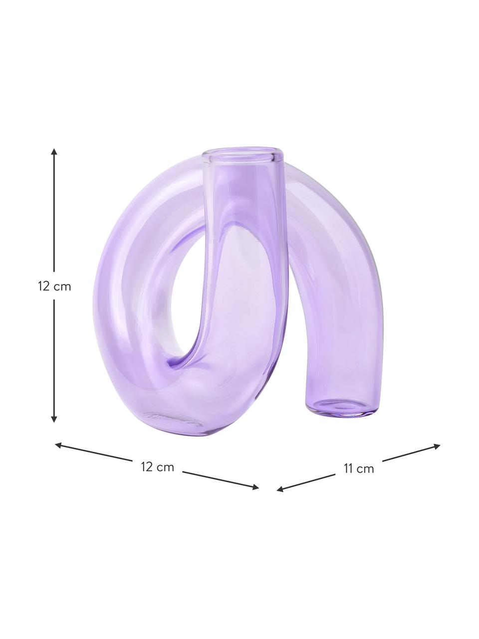 Vase fait main Zaida, Verre, Lilas, transparent, larg. 11 x haut. 12 cm