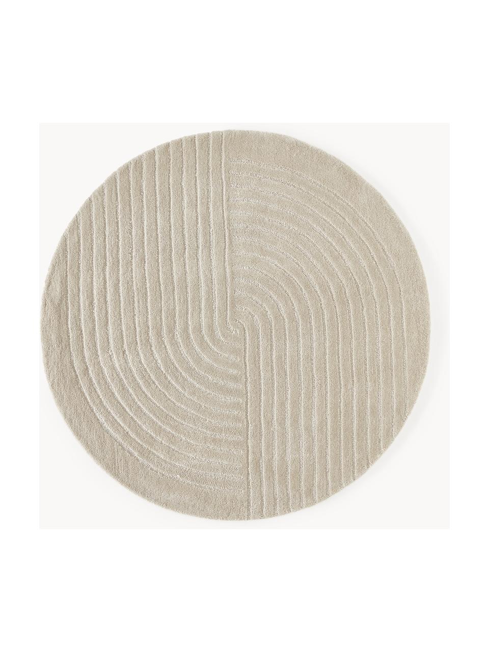 Tapis rond en laine tuftée main Mason, Gris clair, Ø 120 cm (taille S)